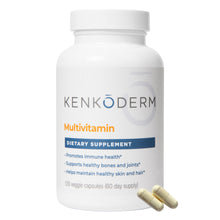 Load image into Gallery viewer, Kenkoderm Multivitamin for Immune, Skin &amp; Joint Support – Vitamins A, D, Folate, Collagen, MSM &amp; Glucosamine – 120 Veggie Capsules (60 Day Supply)