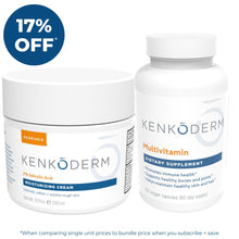 Load image into Gallery viewer, Kenkoderm Psoriasis Moisturizing Cream + Multivitamin Bundle