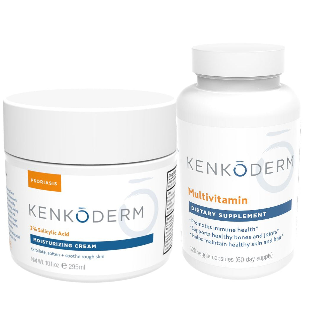 Kenkoderm Psoriasis Moisturizing Cream + Multivitamin Bundle