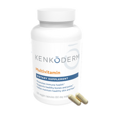 Load image into Gallery viewer, Kenkoderm Multivitamin for Psoriasis | Omega 3 | Vitamin D | Glucosamine Chondroitin | Collagen | Vitamin A | Folic Acid | MSM | 120 Veggie Capsules | 60 Day Supply