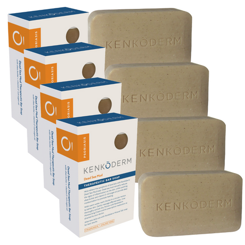 Kenkoderm Psoriasis Dead Sea Mud Soap 4.25 oz (4 Bars)